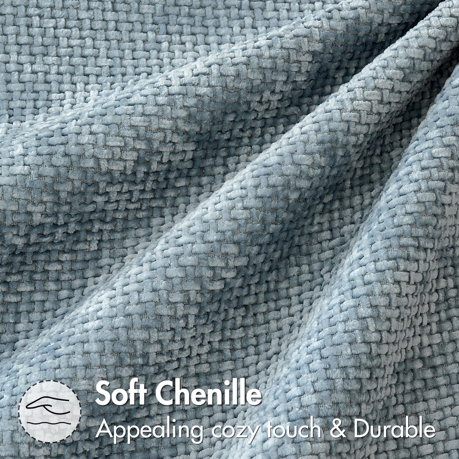 Pack of 2 Couch Throw Pillow Covers 18X18 Inch Coastal Smoke Blue Modern Boho Accent Decorative Pillow Covers Soft Farmhouse Cushion Covers for Home Decor Bed Sofa Living Room