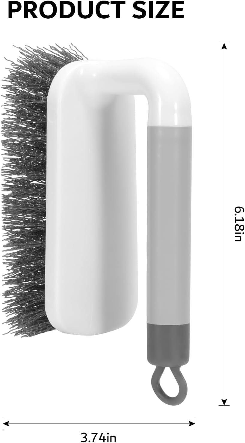 Scrub Brush, Small Cleaning Brushes with Handle, Comfort Grip Shower Scrubber for Cleaning Bathroom, Tub, Kitchen, Sink, Floor, Carpet, 2 Pack (Grey)