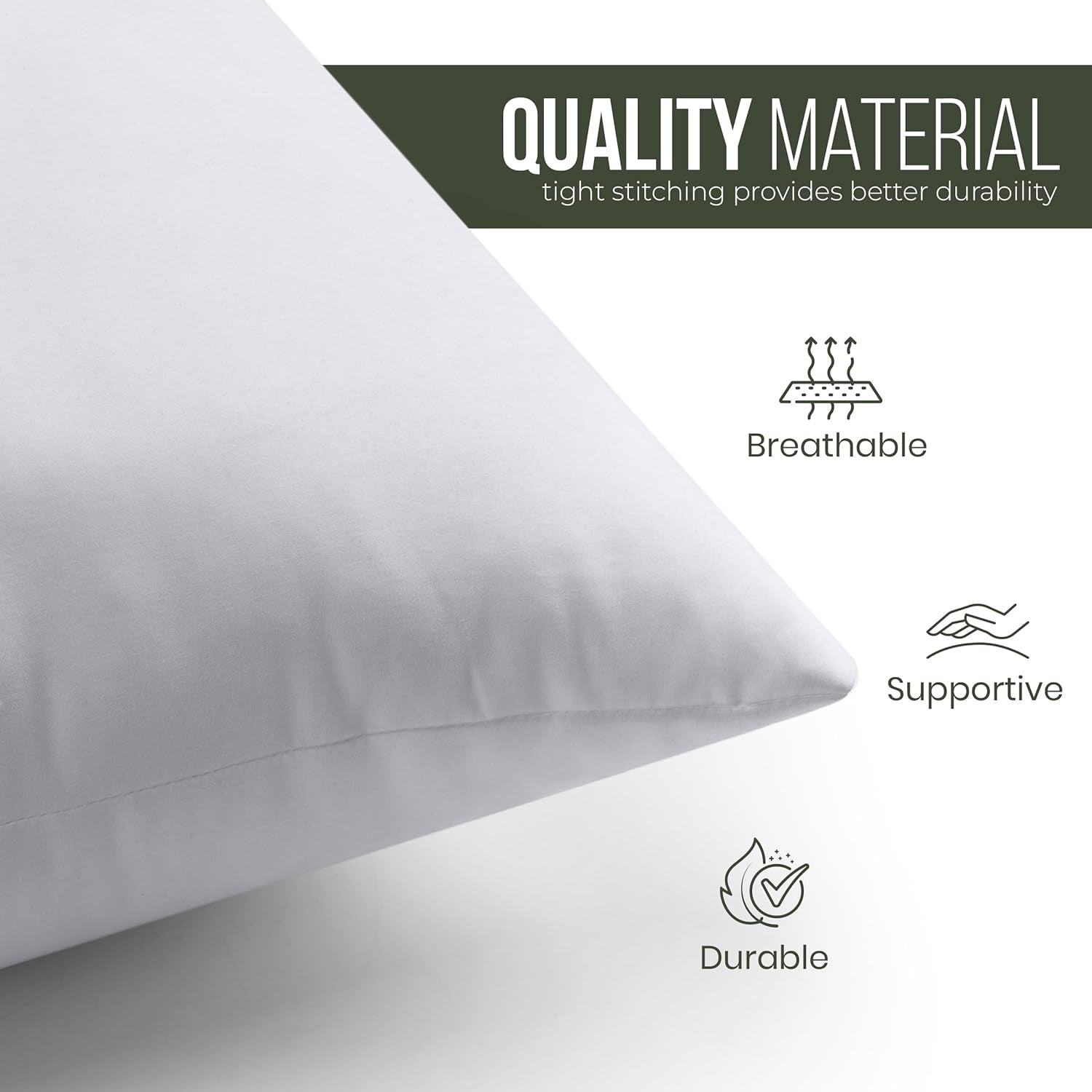 Decorative Throw Pillow Insert (18 X 18 Inches, White) – Set of 1, Ideal for Sofa, Couch, and Bed