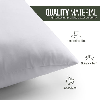 Decorative Throw Pillow Insert (18 X 18 Inches, White) – Set of 1, Ideal for Sofa, Couch, and Bed