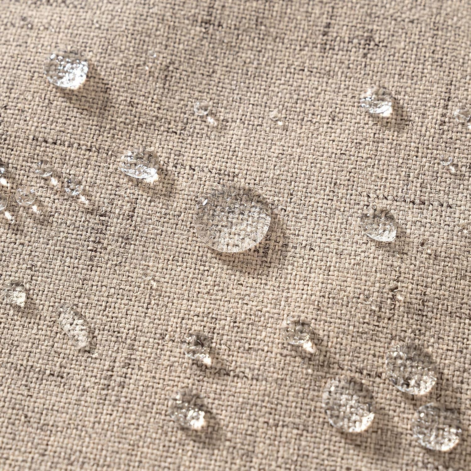 Pack of 2 Outdoor Throw Pillow Covers Waterproof Decorative Soft Pillowcases Linen Farmhouse Square Cushion Shams for Patio Balcony Couch Garden 20X20 Inch，Khaki