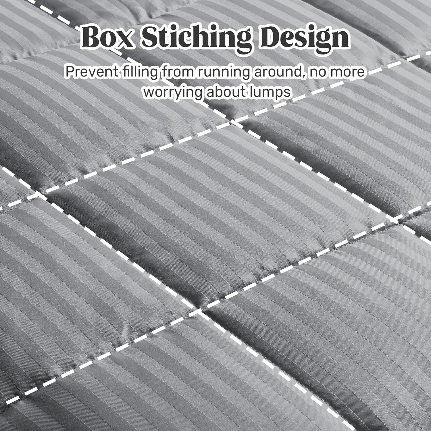 Blankets Queen Size - Soft Lightweight down Alternative Blankets with Satin Trim, Cozy Luxury Bed Blanket for All Season, Dark Gray (90"X90")