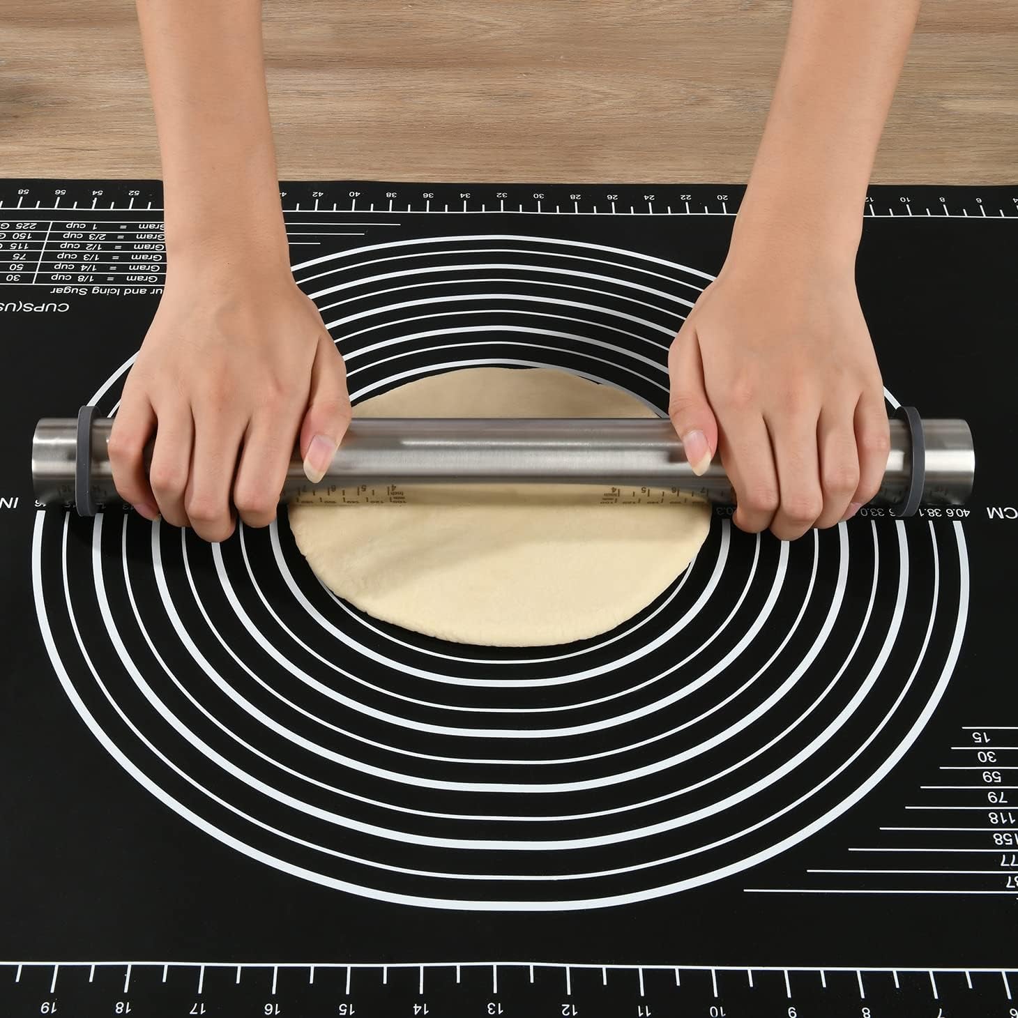 Non-Slip Silicone Pastry Mat 28 X20 for Non Stick Baking Mats, Countertop Placemats, Dough Rolling, Kneading/Fondant/Pie Crust Pad