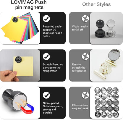 Refrigerator Magnets 12Pcs Magnet Clips Fridge Magnetic,Strong Neodymium Cup Magnets, Waterproof, Rare Earth
