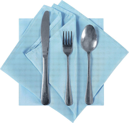 Cloth Napkins 17X17 Inch Washable Polyester Dinner Napkins Soft Table Napkins for Wedding Party Dining Banquet(Blue Mist,12Pcs)
