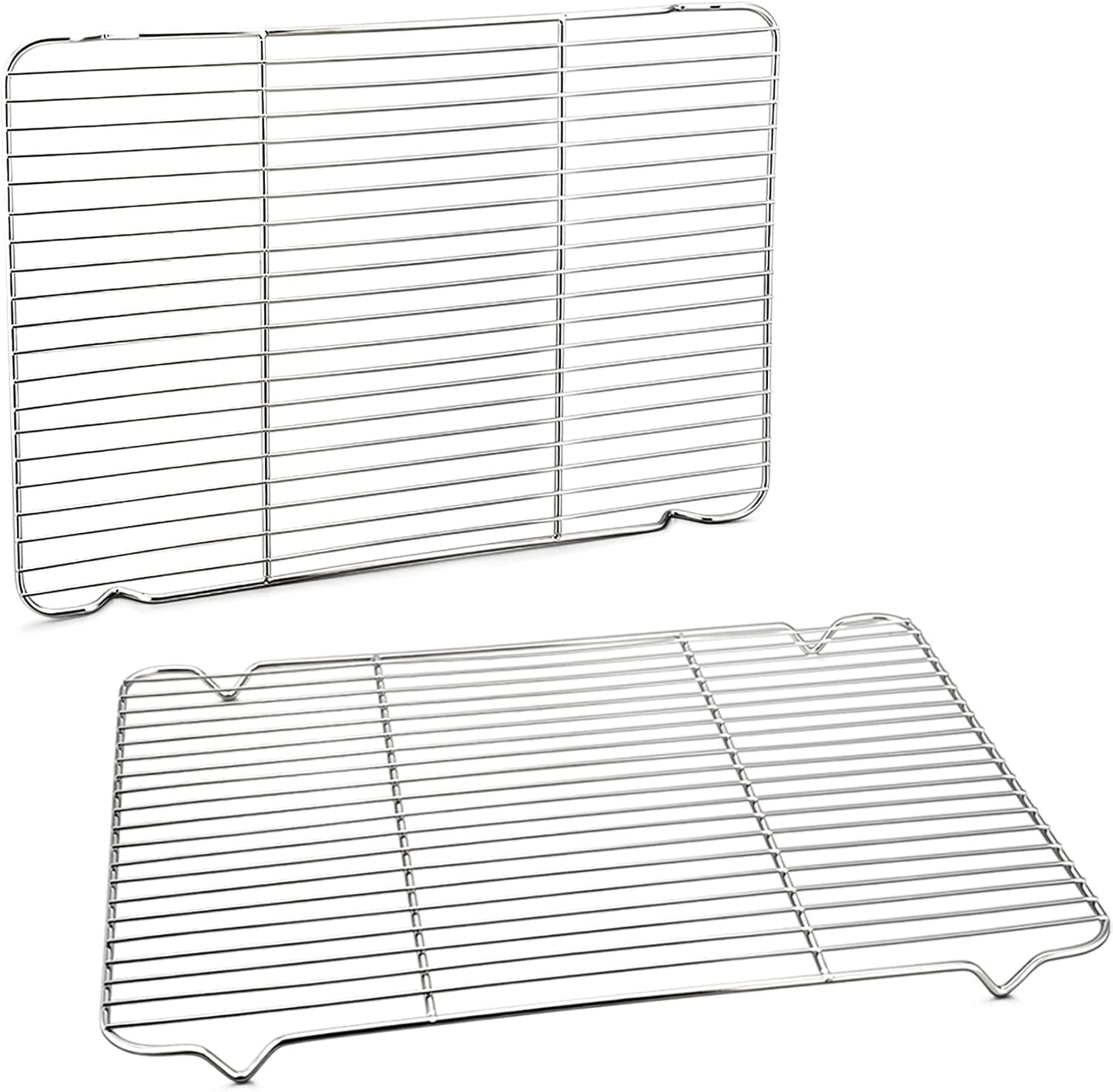 Cooling Baking Rack Pack of 2, Stainless Steel Cooling Racks for Cooking Baking Roasting Grilling Drying, Dense Wires & Smooth Edge, Easy to Clean, Silver, 16.6" X 11.5"