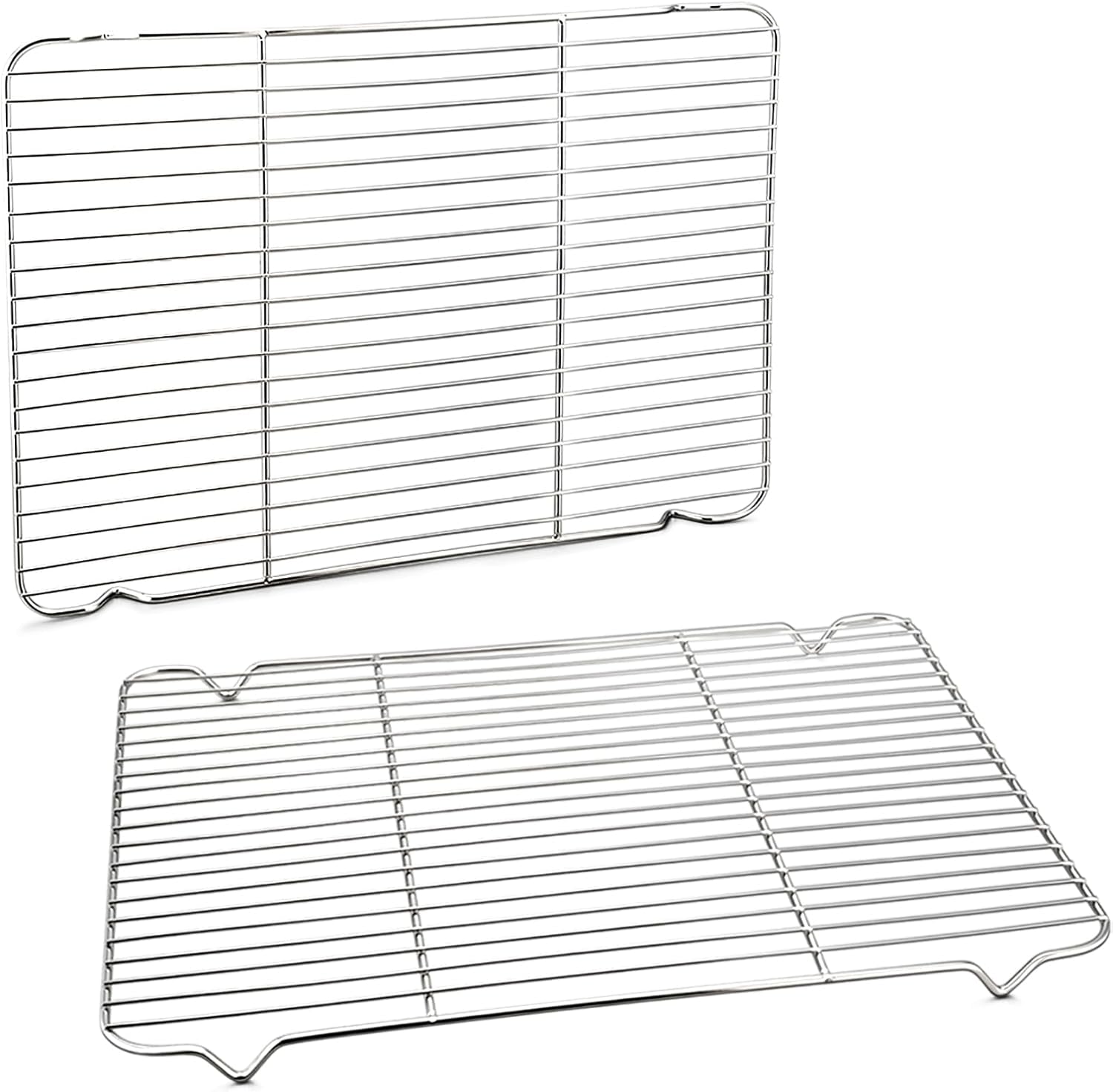 Cooling Baking Rack Pack of 2, Stainless Steel Cooling Racks for Cooking Baking Roasting Grilling Drying, Dense Wires & Smooth Edge, Easy to Clean, Silver, 16.6" X 11.5"