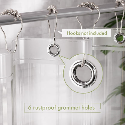 Small Shower Curtain Liner, 36X72 Stall Plastic Clear Shower Curtain Liner, PEVA Cute Narrow Shower Liner, Stand up Shower Curtain Liners with 2 Magnets and 6 Rustproof Grommet Holes