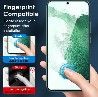 Pack of 2 Tempered Glass Compatible with Samsung Galaxy S22 5G (Not for S22 Plus), with [2 Pieces] Rear Camera Protectors and Free Installation Kit, Screen Protector Film