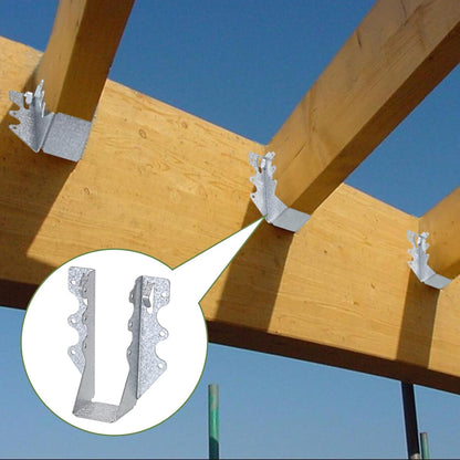 10-Pack 2x6 Steel Joist Hangers, 20-Gauge Galvanized Double Shear Face Mount Rafter Brackets for Wood, Hurricane Ties for Decks, Floors, Ceilings, and Pergolas