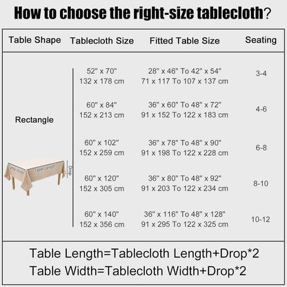 Rectangle Table Cloth Linen Textured, Waterproof Spillproof Anti-Wrinkle Burlap Tablecloth, Washable Decorative Fabric Table Cover for Dining, Party, Banquet, 52 X 70 Inch, Linen