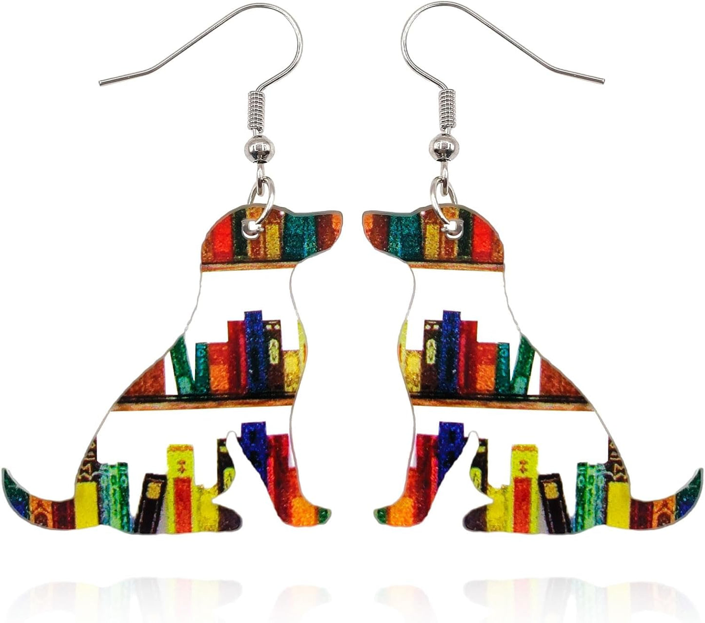 Bookcase Earrings, Book Dangle Earrings for Women Book Lover, Bookshelves Earrings Acrylic