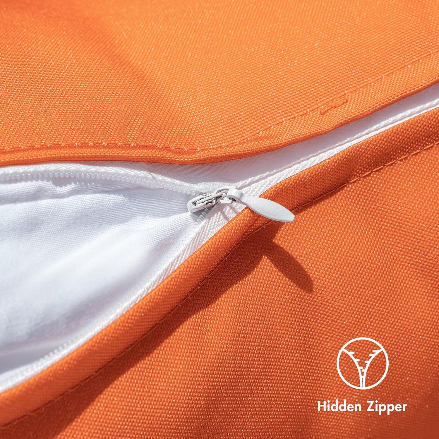 Outdoor Waterproof Throw Pillow Covers Set of 2 Relax Decorative Outdoor Square Pillowcases for Chair Patio Garden Couch Tent Balcony Sofa Orange 16X16 Inch