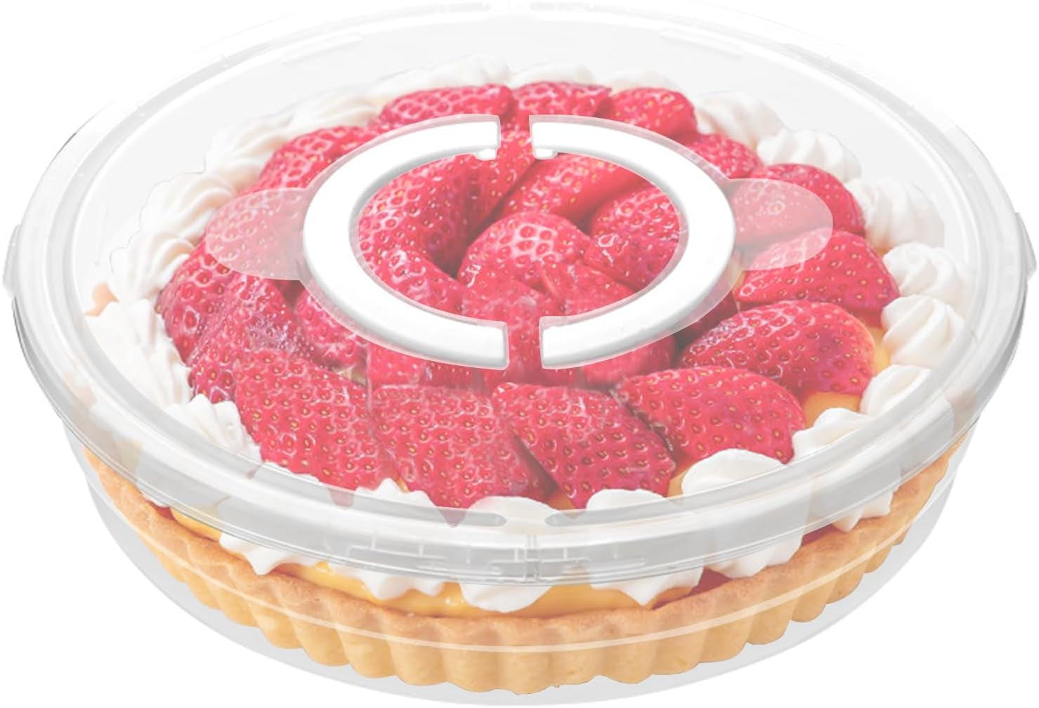 2Inch Portable Pie Carrier with Lid and Cupcake Muffin Tart Cookie Fruit Snacks Keeper Food, Pie Carrier round Pizza Holder Reusable Pie Keeper
