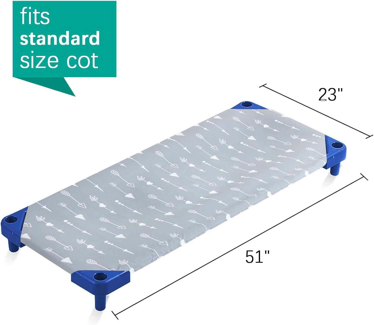 Cot Sheets for Daycare Standard Size 2 Pack, Children’S Naptime Cot Sheet,Breathable Microfiber Nap Sheet for Boys and Girls, 23" X 51"