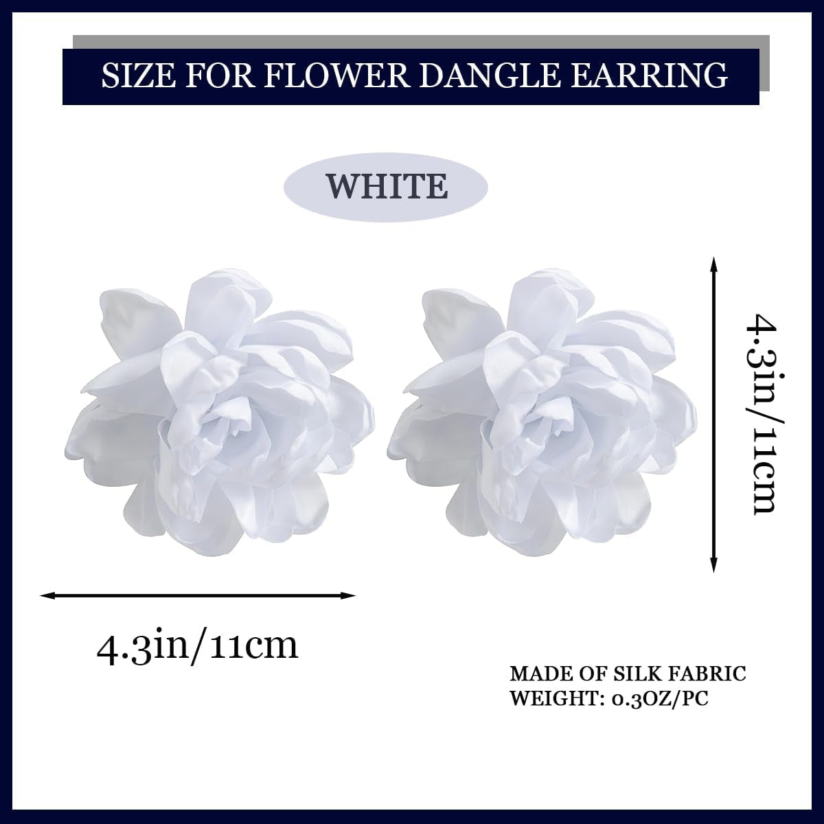 Statement Flower Earrings for Women, Unique Boho Silk Long Dangle Earrings for Girls Fun Trendy Long Dangling Drop Floral Earrings for Party Christmas Halloween Vocal Concert