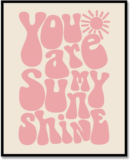 You Are My Sunshine, Girls Room Decor, Kids Room Decor, Nursery Print, Kids Bedroom, Boho Wall Art, Kids Boho Room, Pink, Unframed (11X14 INCH)