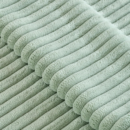 Set of 2 Sage Green Boho Decorative Throw Pillow Covers 16X16 Inch for Bedroom Couch Bed, Soft Fuzzy Cozy Striped Corduroy Cushion Case, Bohemian Home Decor, Men Women Teen Girls Gift