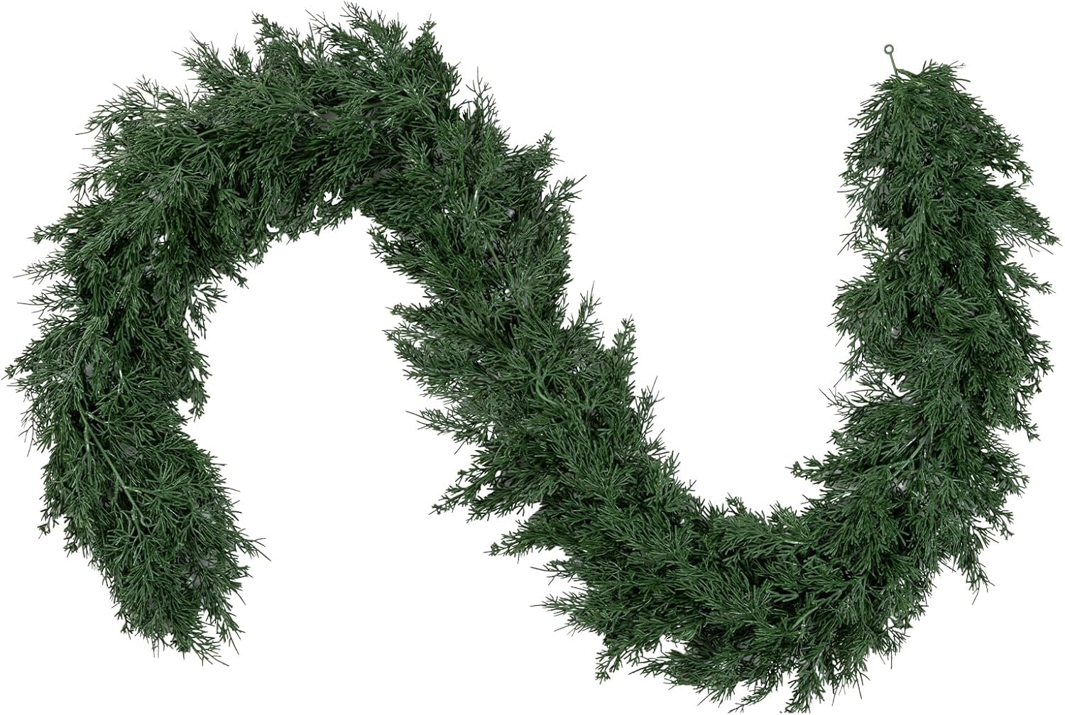 2Pcs Artificial Cedar Garland Real Touch Winter Pine Seasonal Christmas Greenery Garland for Table Mantle Background Wall Decorations (2, 6.4 FT)