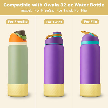 Silicone Boot for Owala Water Bottle 24 Oz 32 Oz 40 Oz, Anti-Slip Protective Sleeve for Freesip/Twist/Flip Stainless Steel Water Bottles Accessories