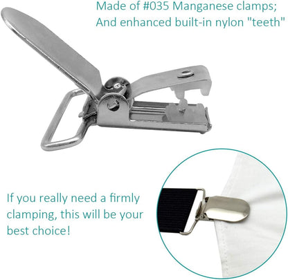 20-Piece Men'S Suspender Clips: Heavy Duty Bed Sheet Fasteners and Straps Holder