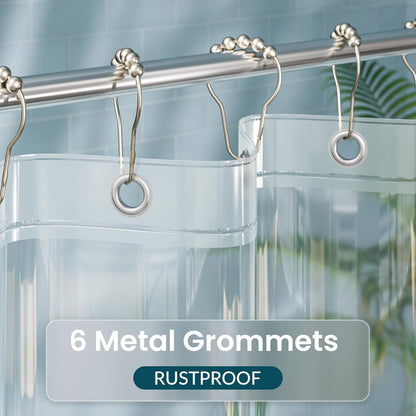 Shower Stall Curtain Liner, 36X72 Clear PEVA Lightweight Single Stall Narrow Shower Curtain for Bathroom with 2 Magnets and 6 Rustproof Grommet Holes