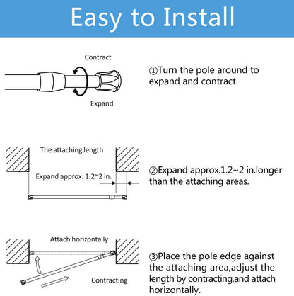 Spring Tension Curtain Rods Short Tension Rod (Wood, 16" to 28"-2Pcs, Optimum Scope of Application 16 to 24 Inch, Can'T Hang Heavy Curtains)