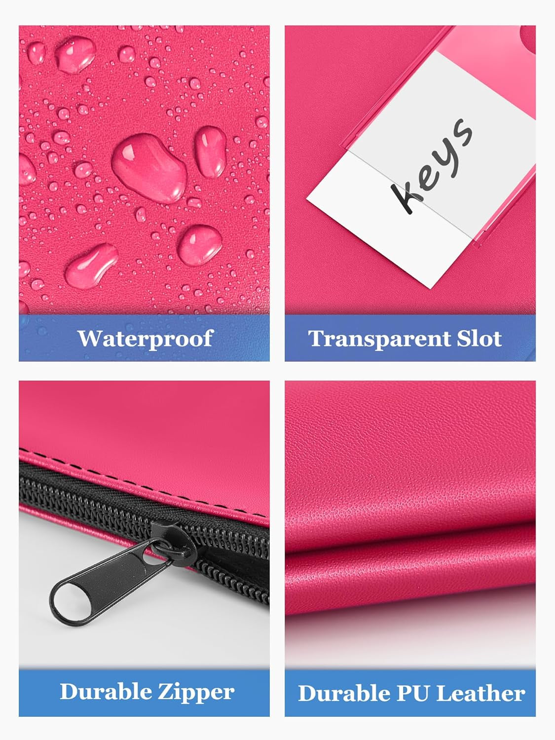 5-Pack Money Bags with Zipper, PU Leather Bank Deposit Bags, Waterproof Money Pouch for Organize Cash, Coins, Cosmetics, Invoice, Bills, Tools, 11.5 X 6.2 Inches, Macaroon Colors