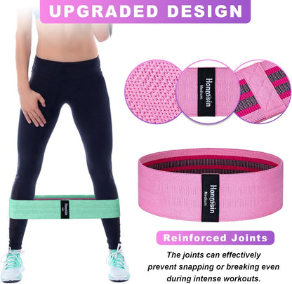 Professional Resistance Bands Set for Home Fitness, Gym, Yoga, and Pilates – Three Resistance Levels for Hip, Leg, and Glute Workouts for All Genders