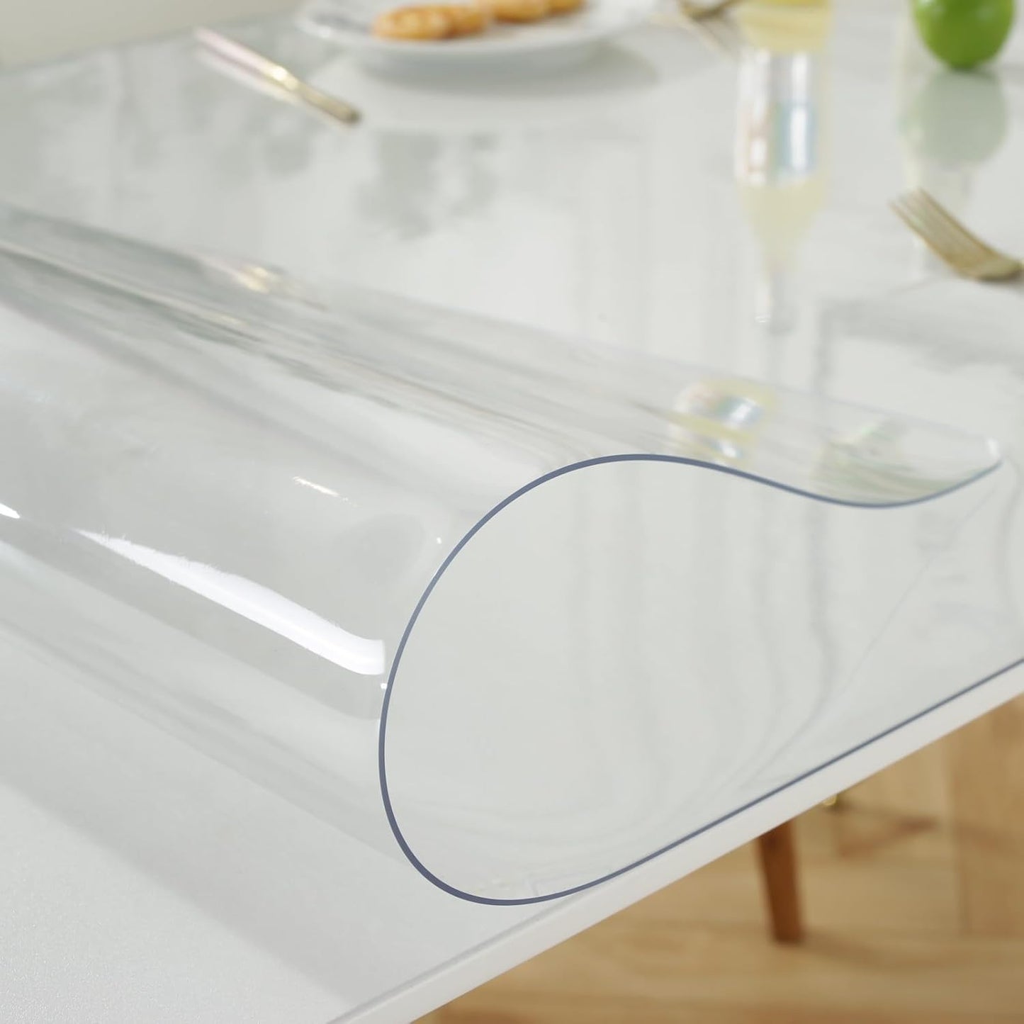 Clear Desk Mat 16 X 36 Inch, 1.5Mm Thick Clear Table Protector, Waterproof Plastic Table Cover Protector, PVC Desk Protector Mat, Vinyl Desk Cover for Desktop, Coffee & Dining Table