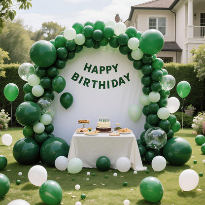 Green Balloons 145 Pcs Dark Green Safari Party Decorations Different Sizes of 18 12 10 5 Inch Emerald Green Balloons for Balloon Garland Balloon Arch as Wedding Birthday Party Decorations