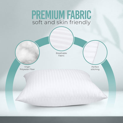 Pillows European Size Set of 2 (White), Hotel Pillows, Cooling Pillow for Side, Back or Stomach Sleepers