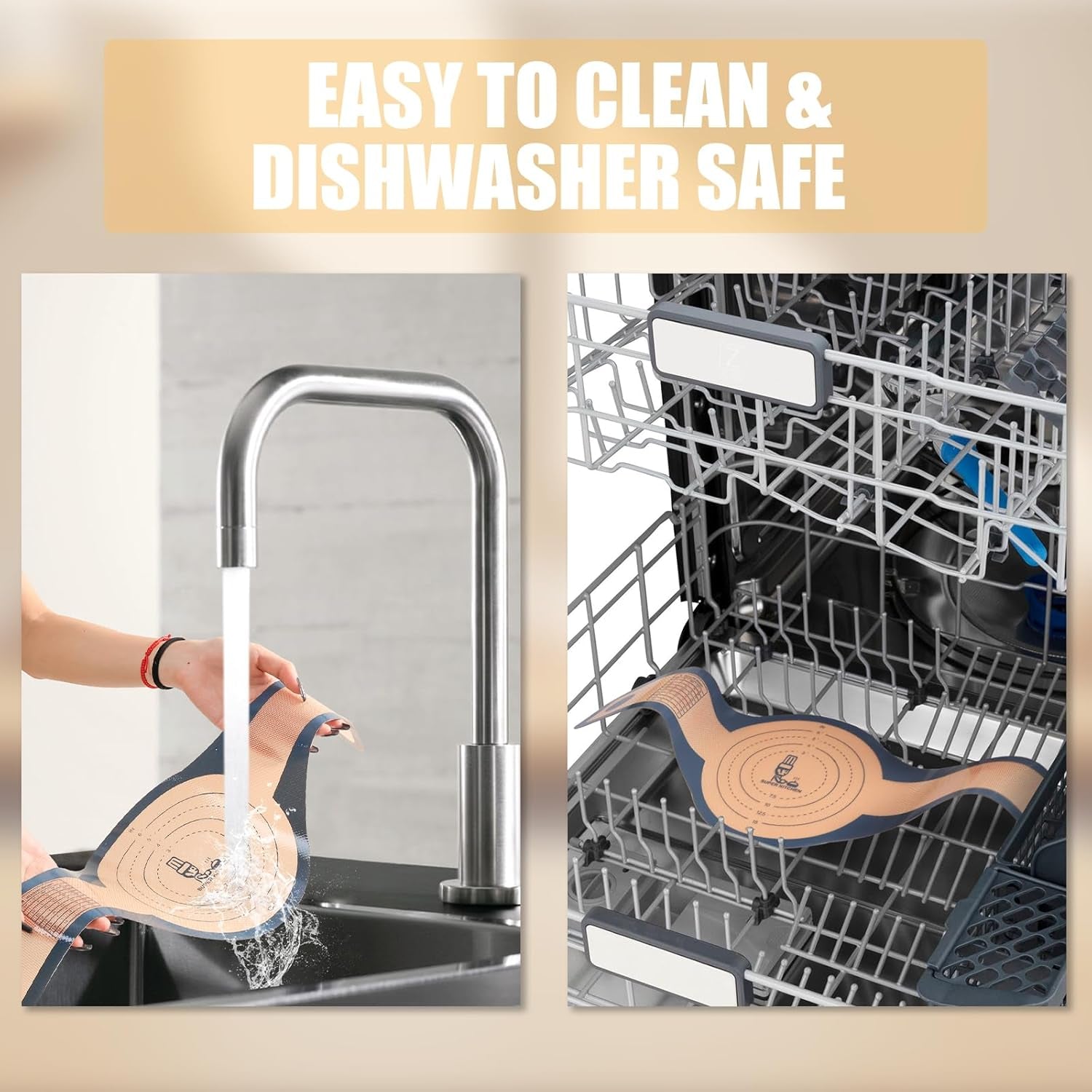 2 Pcs Extra Wider Silicone Bread Sling for Dutch Oven ,Non-Stick Silicone Bread Baking Mat for Sourdough ,Silicon Dough Lifter Liner with Longer Handles （22.6*8.3 Dark Gray,Brown）