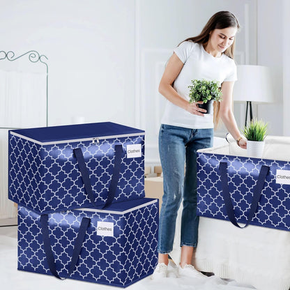 Moving Bags, Extra Large Moving Supplies, Heavy Duty Storage Bags, Packing Bags with Reinforced Zippers & Handles, Collapsible Packing Boxes, Storage Totes for Moving, Packing, 88L, 8 Packs