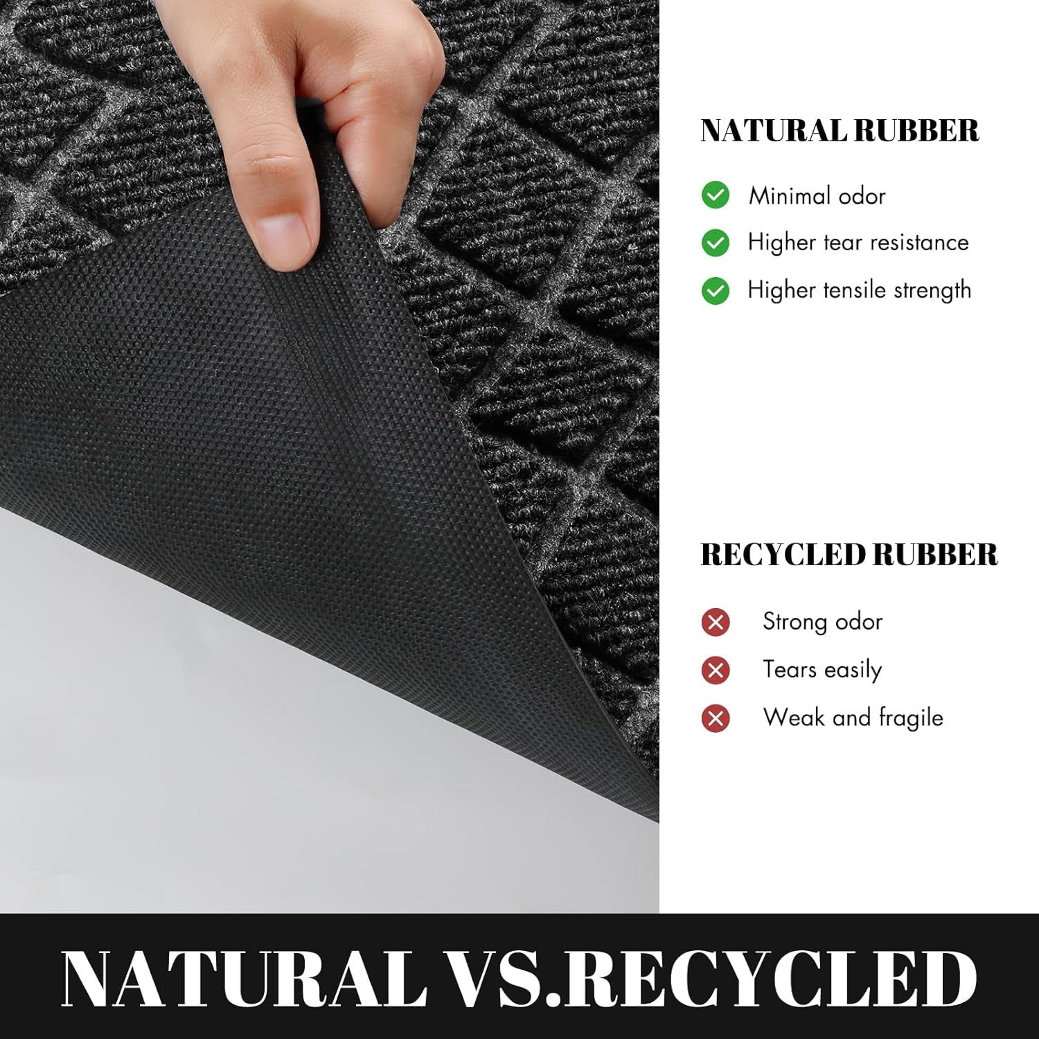 Chenille Bathroom Rug Mat Durable Front Door Mats, Heavy Duty Water Absorbent Mud Resistant Easy Clean Entry Outdoor Indoor Rugs