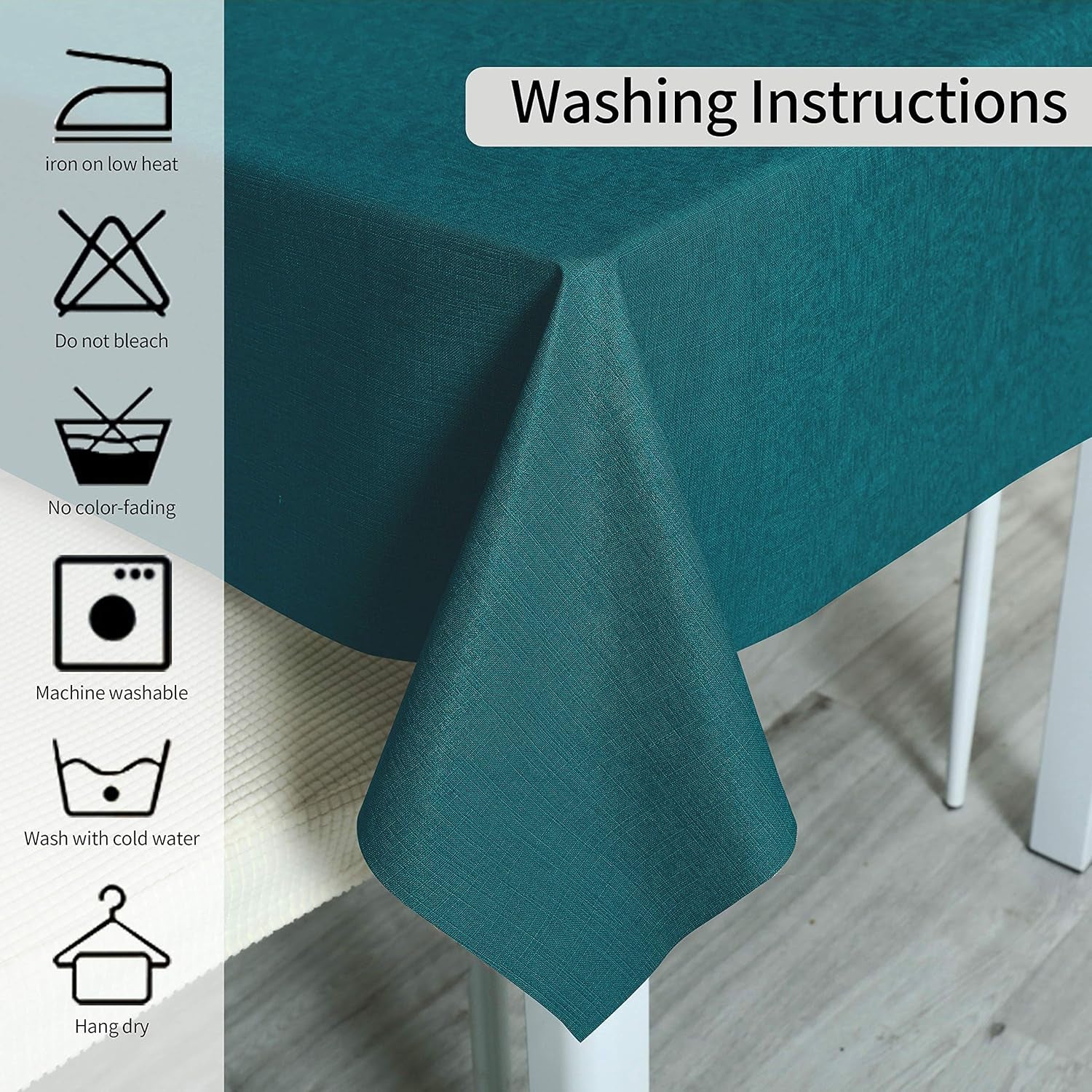 Vinyl Tablecloth for Picnic Camping Outdoor, 100% Waterproof Oil-Proof Spill-Proof PVC Table Cloth, Wipeable Thick Square Tablecloth Cover (54 X 54 Inch, Eden)