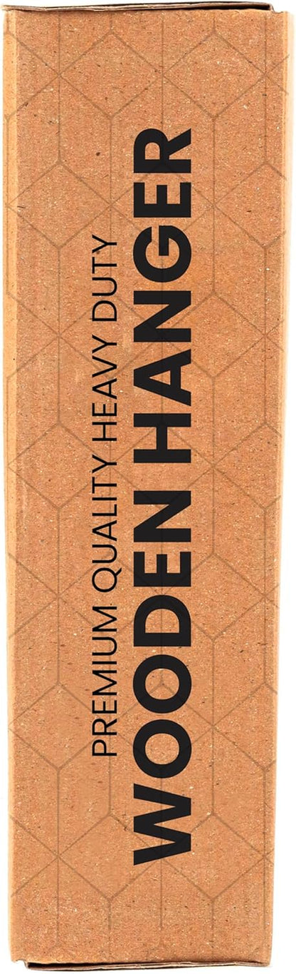 Premium Wooden Hangers 20 Pack - Durable & Slim Coat Hanger - Suit Hanger with 360-Degree Rotatable Hook - Wood Hangers with Shoulder Grooves (Natural Color)