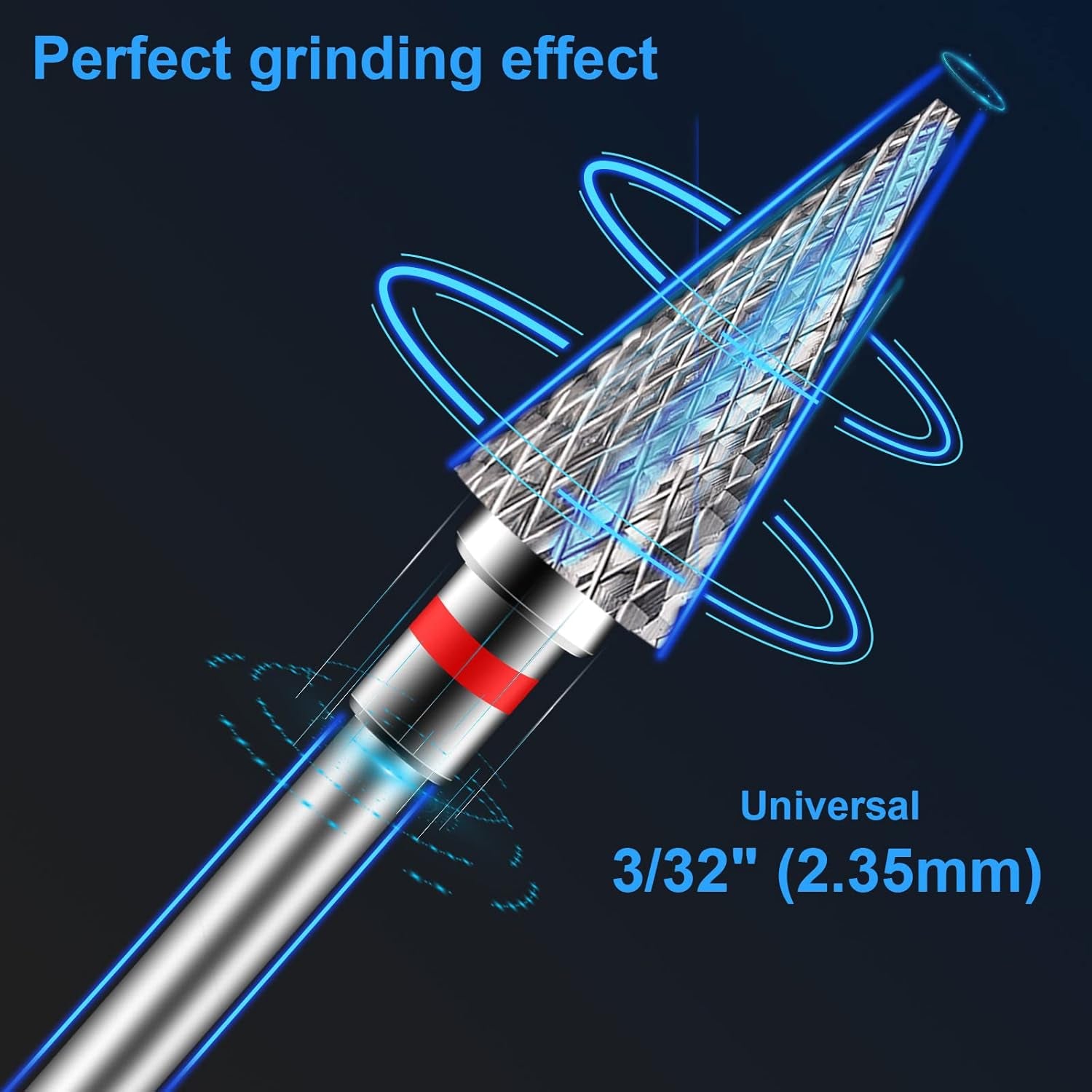 2 Pack Nail Drill Bits for Acrylic Nails, 3/32" Shank Drill Bits for Nails Professional Electric Nail Drill Bits for Home Salon/Fine+Medium Nail Bits - Nib