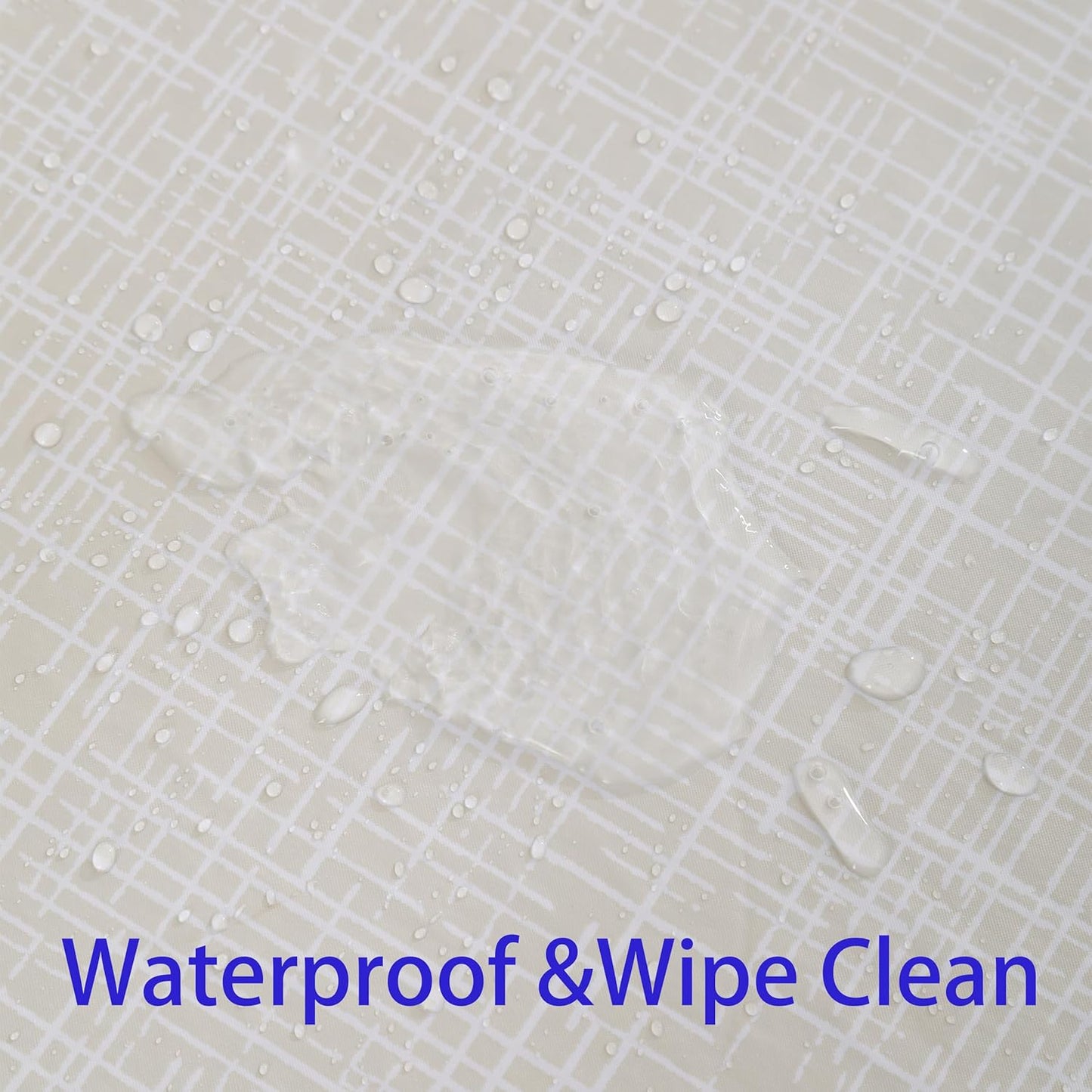 Heavy Duty Vinyl Tablecloth with Flannel Backing Waterproof Oil-Proof Plastic Table Cloth Stain-Resistant Wipeable Rectangle or Square Table Cover for Indoor and Outdoor (Beige Striped,54X54 Inch)