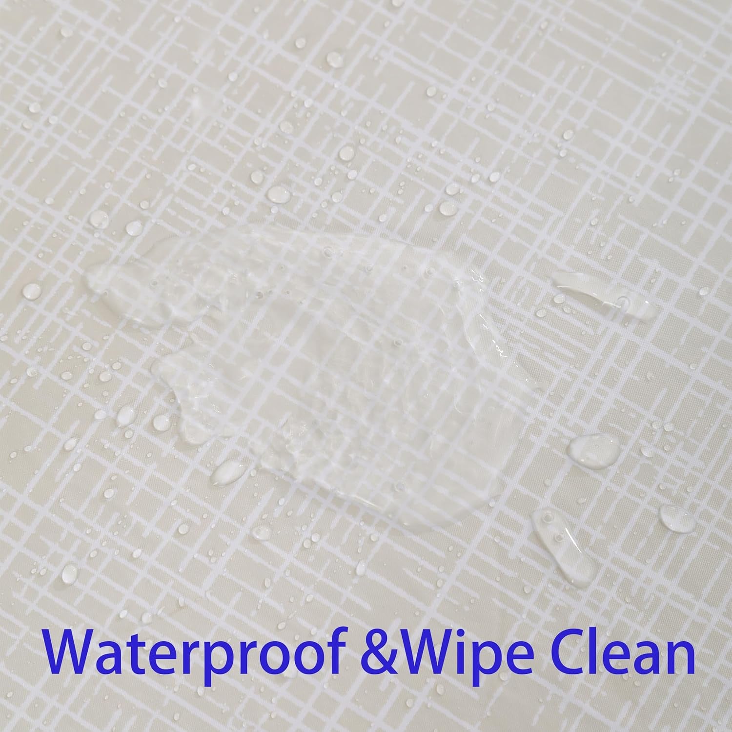 Heavy Duty Vinyl Tablecloth with Flannel Backing Waterproof Oil-Proof Plastic Table Cloth Stain-Resistant Wipeable Rectangle or Square Table Cover for Indoor and Outdoor (Beige Striped,54X54 Inch)