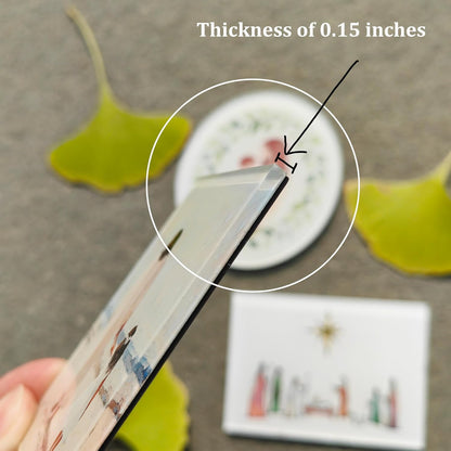 Jesus Walk with a Child Christmas Magnets, Christian Nursery Gift, Lds Christmas Baptism Gift, Bible Christmas Magnets, Child of God, Christian Religious Acrylic Magnets 3 X 2.5 In