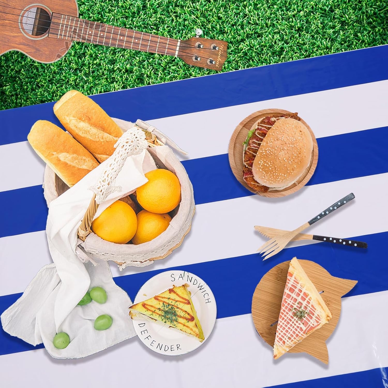 3 Packs Blue and White Vertical Striped Tablecloth 54 X 108 Inch Nautical Blue Stripe Plastic Table Cover Roll Waterproof Disposable Geometric Picnic Party Table Cloth for Dining Family Banquet