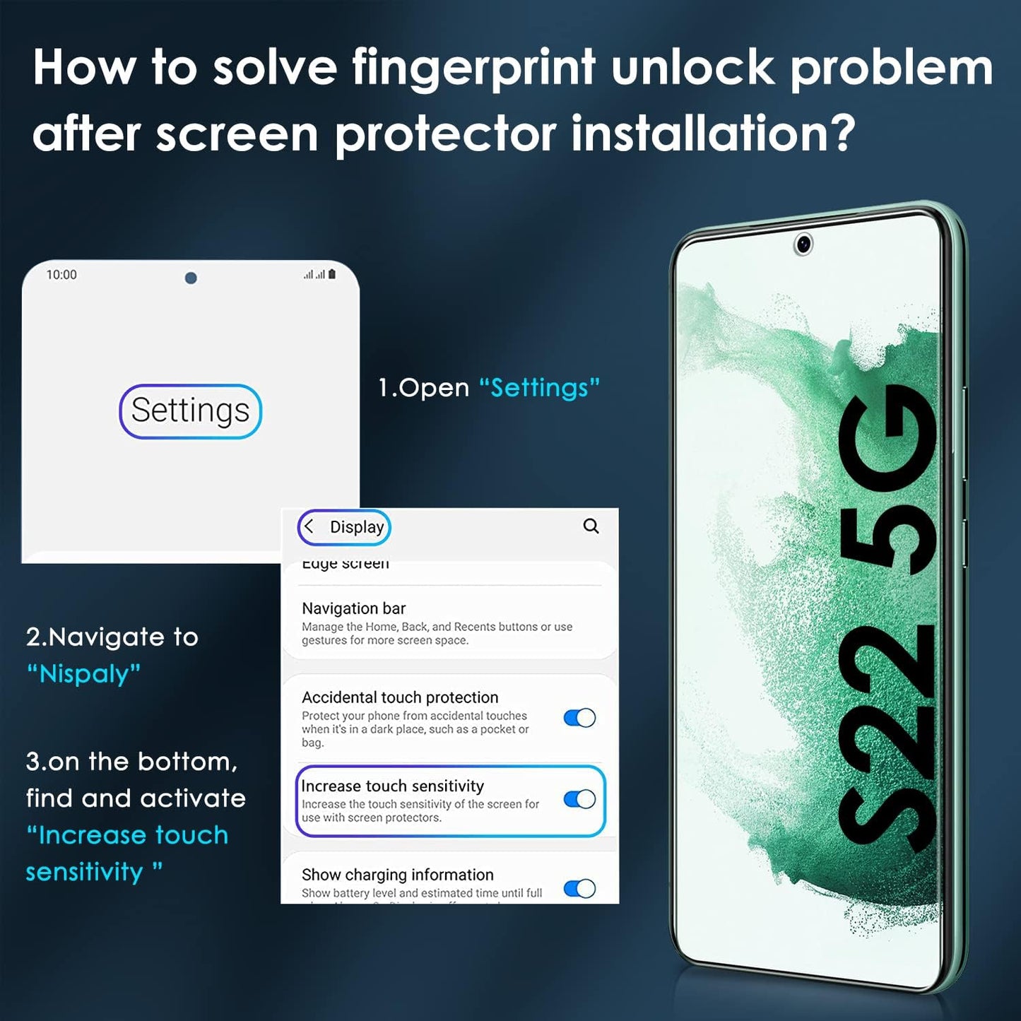 Pack of 2 Tempered Glass Compatible with Samsung Galaxy S22 5G (Not for S22 Plus), with [2 Pieces] Rear Camera Protectors and Free Installation Kit, Screen Protector Film