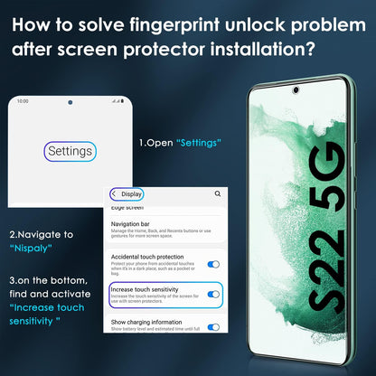 Pack of 2 Tempered Glass Compatible with Samsung Galaxy S22 5G (Not for S22 Plus), with [2 Pieces] Rear Camera Protectors and Free Installation Kit, Screen Protector Film