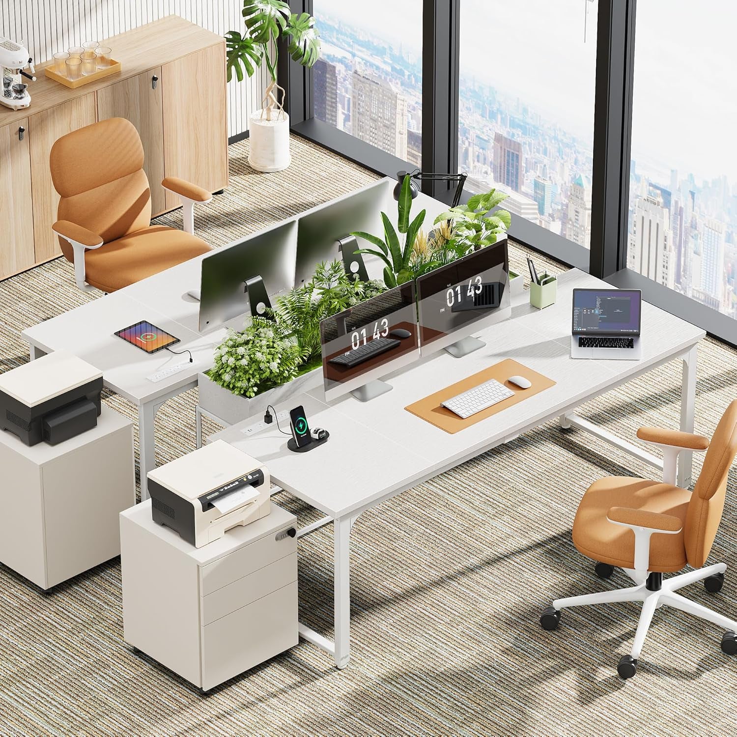 63 x 24 Inch Heavy-Duty Office Desk with Power Outlets & USB-C, Enhanced Desktop Thickness, Sturdy Metal Frame, Ideal for Home Office and Gaming