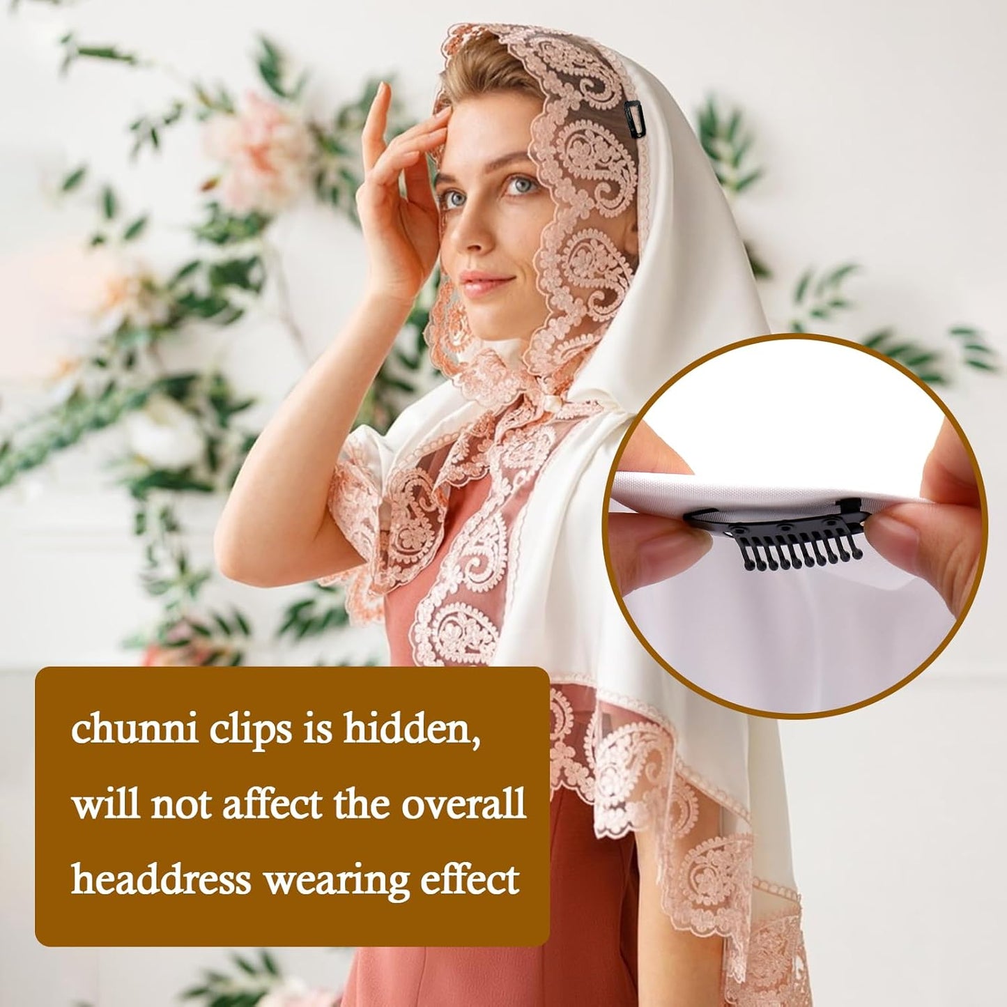 Chunni Clips with Safety Pins,8 PCS Strong Chunni Grip Dupatta Setting Clips Indian for Woman （Mixed Colors）