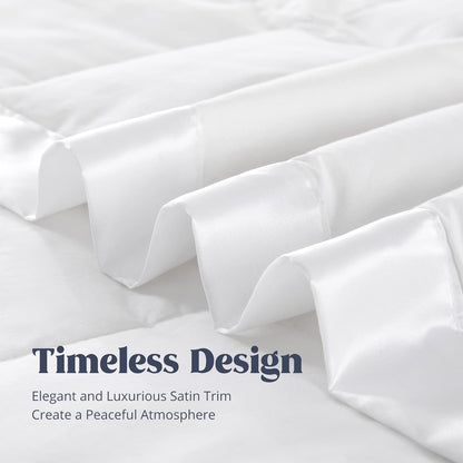 ® Blankets King Size - Soft Lightweight down Blanket for All Seasons, Cozy Warm Luxury Bed Blanket with Satin Trim, Cotton Cover, White (108"X90")