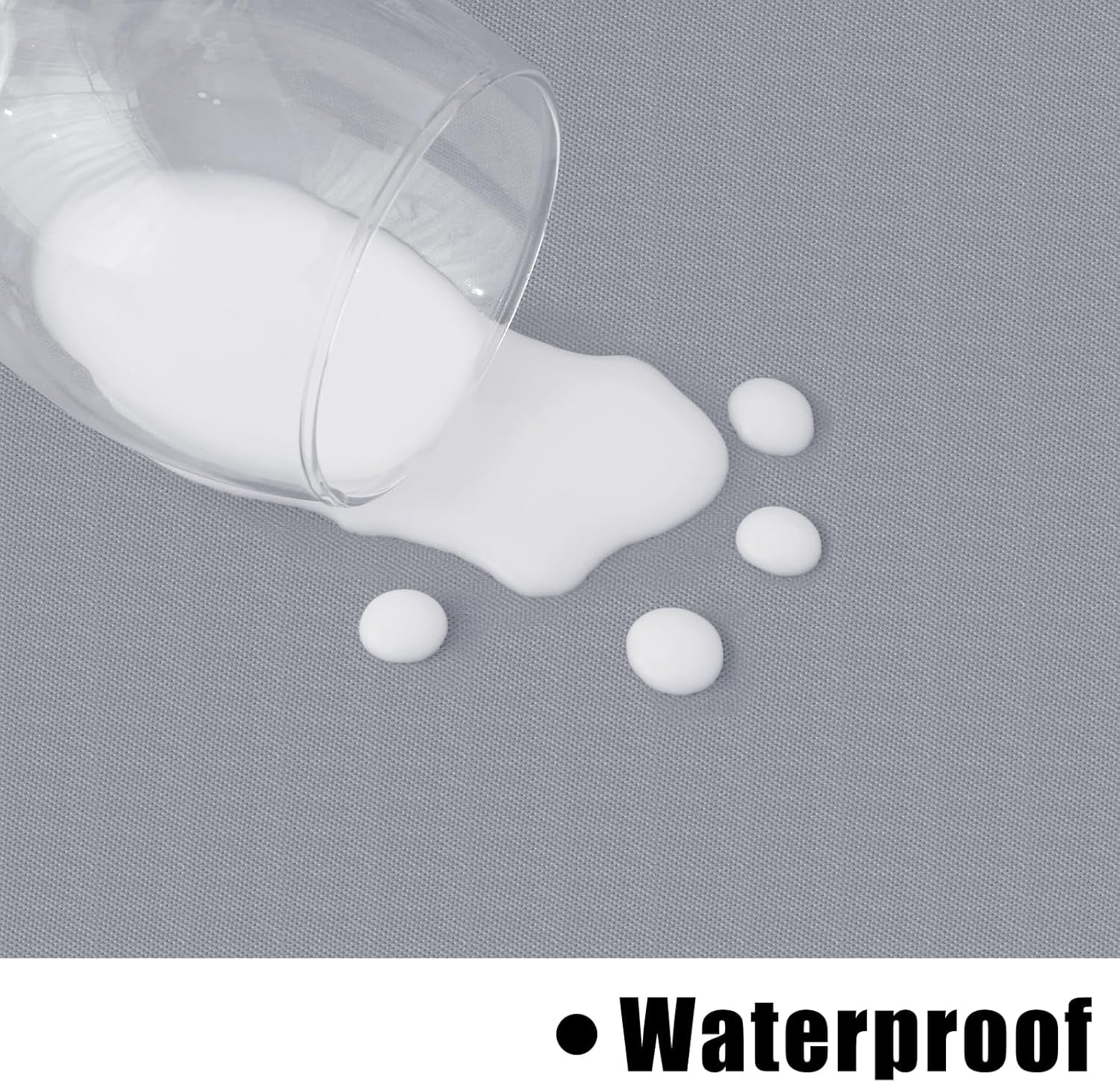 2 Pack Rectangle Vinyl Tablecloth, Waterproof Spillproof Plastic Flannel Backed Table Cloth, Wipe Clean Table Cover for Dining Table, Buffet Parties and Camping (Grey, 52" X 70")