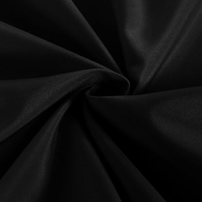 Black Tablecloth Fitted for 6Ft Rectangle Table - Water Resistant Polyester Table Cover for Indoor/Outdoor Use, 72X30 Inches