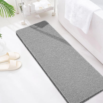 Bathtub Mat Non Slip, Bath Mat for Tub, Shower Mats for inside Shower, 16X46 Inch, PVC Loofah Bathroom Mats for Wet Areas, Quick Drying, Grey